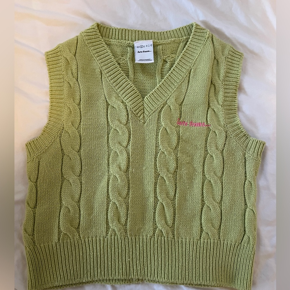 Green sweater vest - light wear